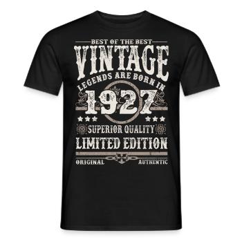 Legenden werden 1927 geboren - Männer T-Shirt - Schwarz - Vorne - AI Model Male 178 light (178cm)