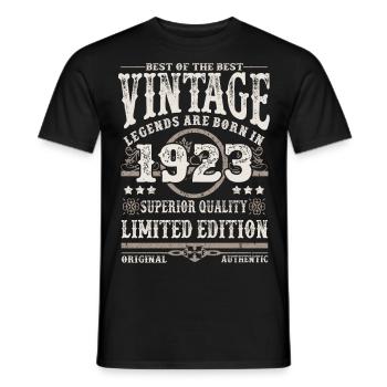 Legenden werden 1923 geboren - Männer T-Shirt - Schwarz - Vorne - AI Model Male 178 light (178cm)