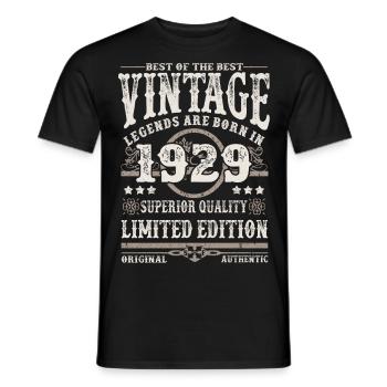 Legends are born in 1929 - Men's T-Shirt - black - Front - AI Model Male 178 light (178cm)