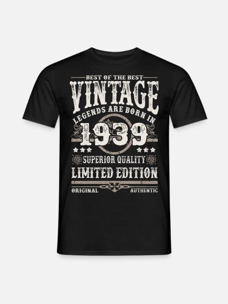 Les légendes sont nées en 1939 - T-shirt homme - noir