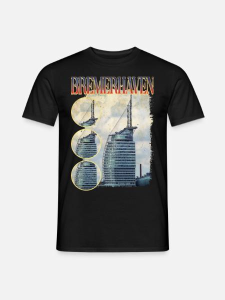 Bremerhaven Deutschland Stadt Skyline Heimat Liebe - Männer T-Shirt - Schwarz