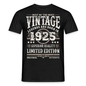 Legends are born in 1925 - Men's T-Shirt - black - Front - AI Model Male 178 light (178cm)