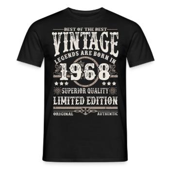 Legenden werden 1968 geboren - Männer T-Shirt - Schwarz - Vorne - AI Model Male 178 light (178cm)