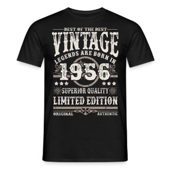 Legenden werden 1956 geboren - Männer T-Shirt - Schwarz - Vorne - AI Model Male 178 light (178cm)