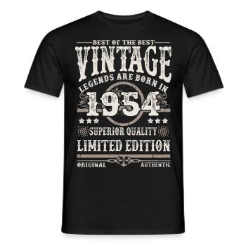 Legenden werden 1954 geboren - Männer T-Shirt - Schwarz - Vorne - AI Model Male 178 light (178cm)