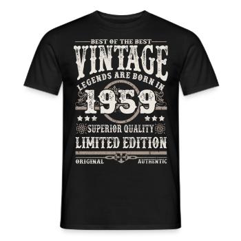 Legenden werden 1959 geboren - Männer T-Shirt - Schwarz - Vorne - AI Model Male 178 light (178cm)