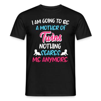 Mutter von Zwillingen Liebe hoch 2 schwangere Mama - Männer T-Shirt - Schwarz - Vorne - AI Model Male 178 light (178cm)