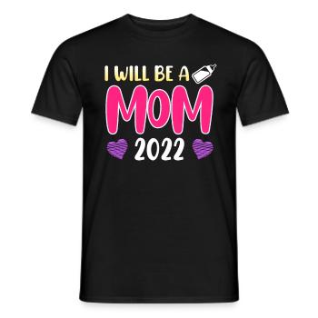 Mutter 2022 schwanger mit Junge Mädchen Mama - Männer T-Shirt - Schwarz - Vorne - AI Model Male 178 light (178cm)