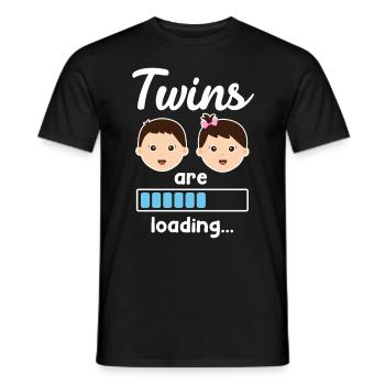 Twins pregnant with twins Young girls - Men's T-Shirt - black - Front - AI Model Male 178 light (178cm)
