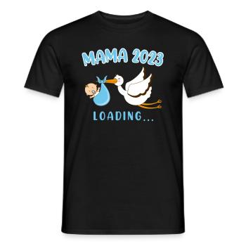 Mama 2023 Klapperstorch Baby Storch schwanger Mama - Männer T-Shirt - Schwarz - Vorne - AI Model Male 178 light (178cm)