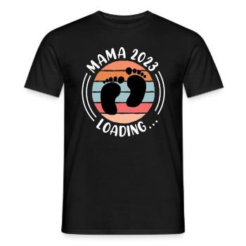 Mama 2023 schwanger mit Mädchen Junge Mama - Männer T-Shirt - Schwarz - Vorne - AI Model Male 178 light (178cm)