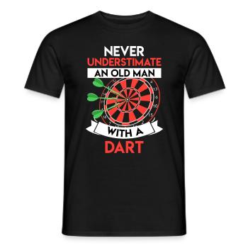 Never underestimate an old man - Men's T-Shirt - black - Front - AI Model Male 178 light (178cm)