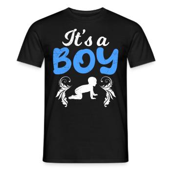 It s a boy - Boys mom pregnant with boy - Men's T-Shirt - black - Front - AI Model Male 178 light (178cm)