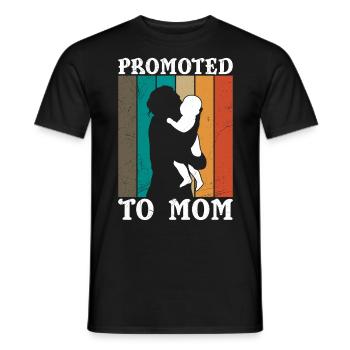 Promoted to Mom - Colleagues Family Mother Mom - Men's T-Shirt - black - Front - AI Model Male 178 light (178cm)
