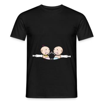 Mère Jumelles Frères et sœurs Jeunes filles Maman - T-shirt homme - noir - Devant - AI Model Male 178 light (178cm)