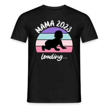 Maman 2023 Chargement de bébé Jeunes filles enceintes - T-shirt homme - noir - Devant - AI Model Male 178 light (178cm)
