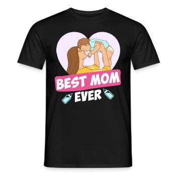 Meilleure maman de tous les temps Meilleure maman du monde Mère Enfant - T-shirt homme - noir - Devant - AI Model Male 178 light (178cm)