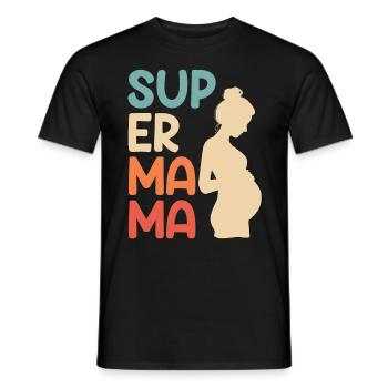 Super Mom Pregnant Best Mother Child - Men's T-Shirt - black - Front - AI Model Male 178 light (178cm)