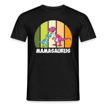 Dinosaur Mamasaurus Kids Dino Super Mama - Men's T-Shirt - black - Front - AI Model Male 178 light (178cm)