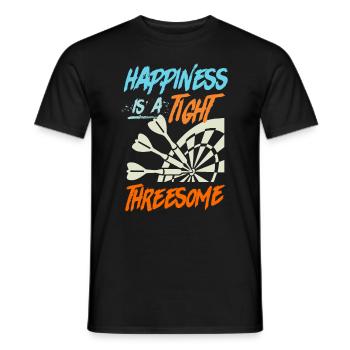 Le bonheur est un dicton serré thressome Dart - T-shirt homme - noir - Devant - AI Model Male 178 light (178cm)