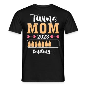 Zwillingsmama 2023 Mutter Zwillinge Baby Mama - Männer T-Shirt - Schwarz - Vorne - AI Model Male 178 light (178cm)
