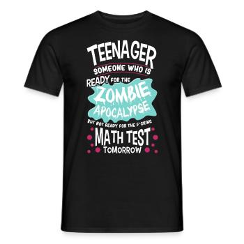 Drôle d’école d’adolescent Zombie Apocalypse - T-shirt homme - noir - Devant - AI Model Male 178 light (178cm)