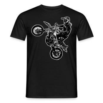 Supermoto / Supermotard / Supermoto Wheelie Biker - T-shirt homme - noir - Devant - AI Model Male 178 light (178cm)