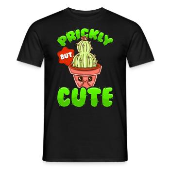 Piquant mais doux Kawaii Drôle de cactus - T-shirt homme - noir - Devant - AI Model Male 178 light (178cm)