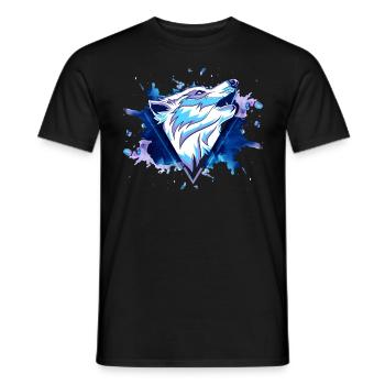Wolf Wolfhead Predator Splash Grunge Art - T-shirt homme - noir - Devant - AI Model Male 178 light (178cm)