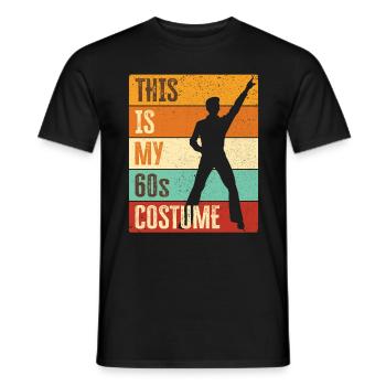 Costume de fête des années 60 des années soixante des années 1960 - T-shirt homme - noir - Devant - AI Model Male 178 light (178cm)