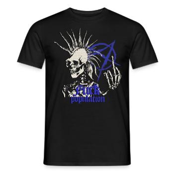 Skeleton Punk Iroquois Anarchy Middle Finger Heaven - Men's T-Shirt - black - Front - AI Model Male 178 light (178cm)