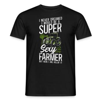 Farming Farmer Tractor Vintage I - Men's T-Shirt - black - Front - AI Model Male 178 light (178cm)
