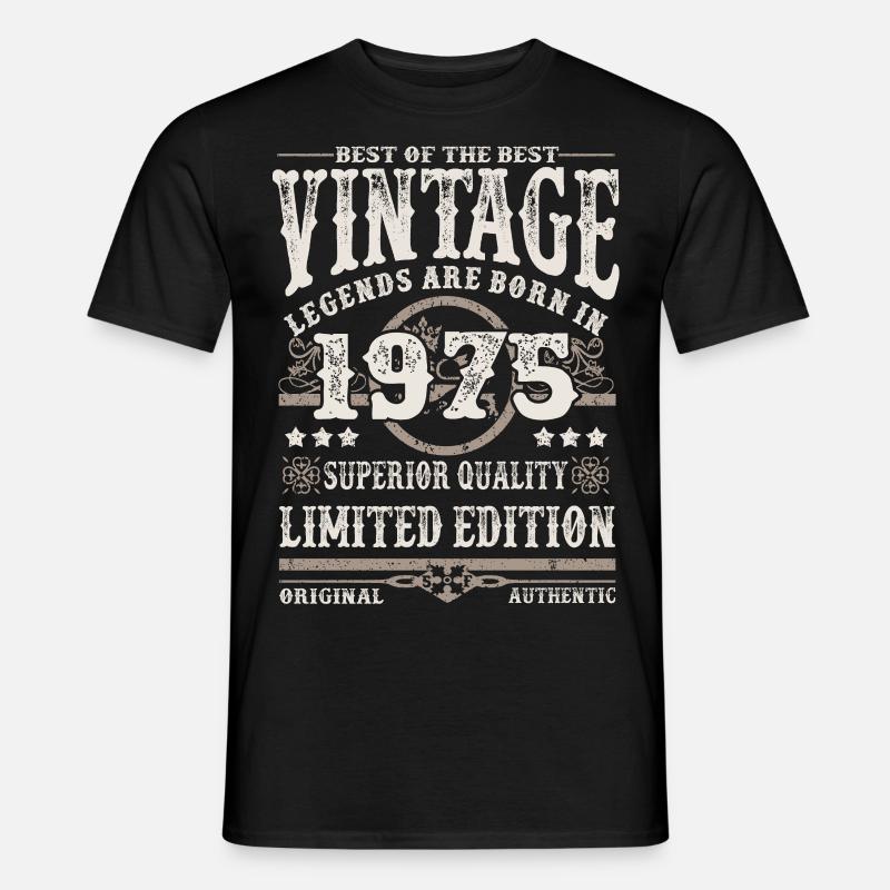 Legenden werden 1975 geboren - Männer T-Shirt - Schwarz