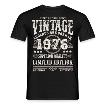 Legenden werden 1976 geboren - Männer T-Shirt - Schwarz - Vorne - AI Model Male 178 light (178cm)