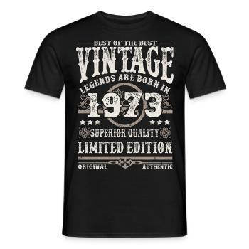 Legenden werden 1973 geboren - Männer T-Shirt - Schwarz - Vorne - AI Model Male 178 light (178cm)