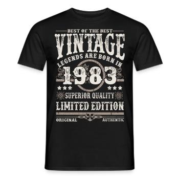 Legenden werden 1983 geboren - Männer T-Shirt - Schwarz - Vorne - AI Model Male 178 light (178cm)