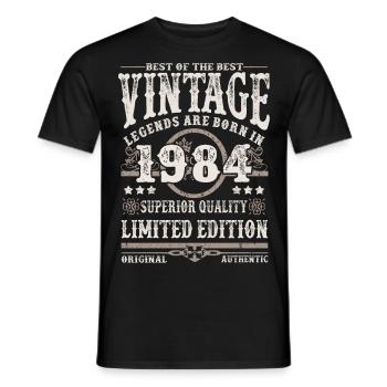 Legenden werden 1984 geboren - Männer T-Shirt - Schwarz - Vorne - AI Model Male 178 light (178cm)