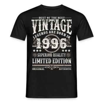 Legenden werden 1996 geboren - Männer T-Shirt - Schwarz - Vorne - AI Model Male 178 light (178cm)