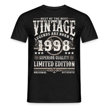 Legenden werden 1998 geboren - Männer T-Shirt - Schwarz - Vorne - AI Model Male 178 light (178cm)