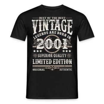 Legenden werden 2001 geboren - Männer T-Shirt - Schwarz - Vorne - AI Model Male 178 light (178cm)