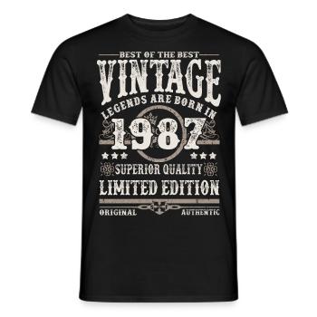 Legenden werden 1987 geboren - Männer T-Shirt - Schwarz - Vorne - AI Model Male 178 light (178cm)