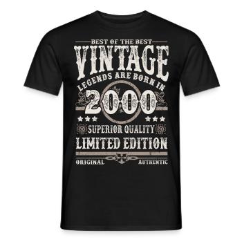 Legenden werden 2000 geboren - Männer T-Shirt - Schwarz - Vorne - AI Model Male 178 light (178cm)