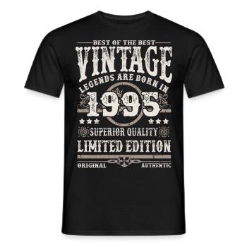 Legends are born in 1995 - Men's T-Shirt - black - Front - AI Model Male 178 light (178cm)