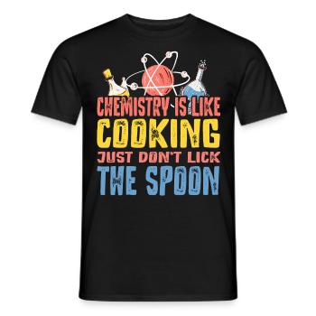 Chemistry is like cooking Funny chemist gift - Men's T-Shirt - black - Front - AI Model Male 178 light (178cm)