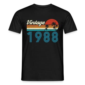 Vintage 1988 Vintage Birthday Retro Vintage - Men's T-Shirt - black - Front - AI Model Male 178 light (178cm)