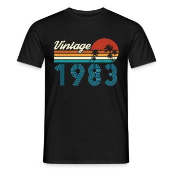 Vintage 1983 Vintage Birthday Retro Vintage - Men's T-Shirt - black - Front - AI Model Male 178 light (178cm)