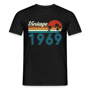 Vintage 1969 Vintage Birthday Retro Vintage - Men's T-Shirt - black - Front - AI Model Male 178 light (178cm)