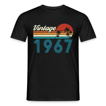 Vintage 1967 Vintage Birthday Retro Vintage - Men's T-Shirt - black - Front - AI Model Male 178 light (178cm)
