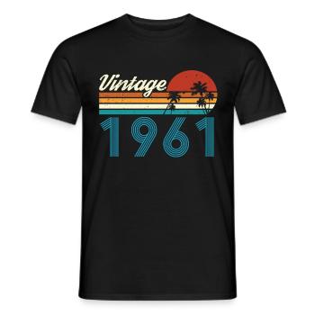 Vintage 1961 Vintage Anniversaire Rétro Vintage - T-shirt homme - noir - Devant - AI Model Male 178 light (178cm)