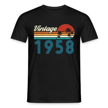 Vintage 1958 Vintage Geburtstag Retro Vintage - Männer T-Shirt - Schwarz - Vorne - AI Model Male 178 light (178cm)